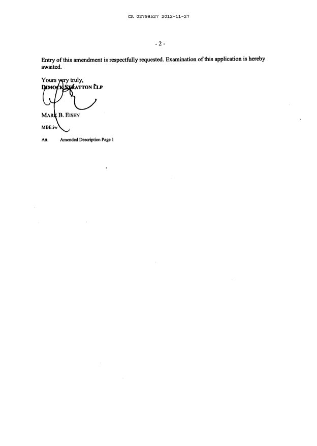 Document de brevet canadien 2798527. Poursuite-Amendment 20121127. Image 2 de 5
