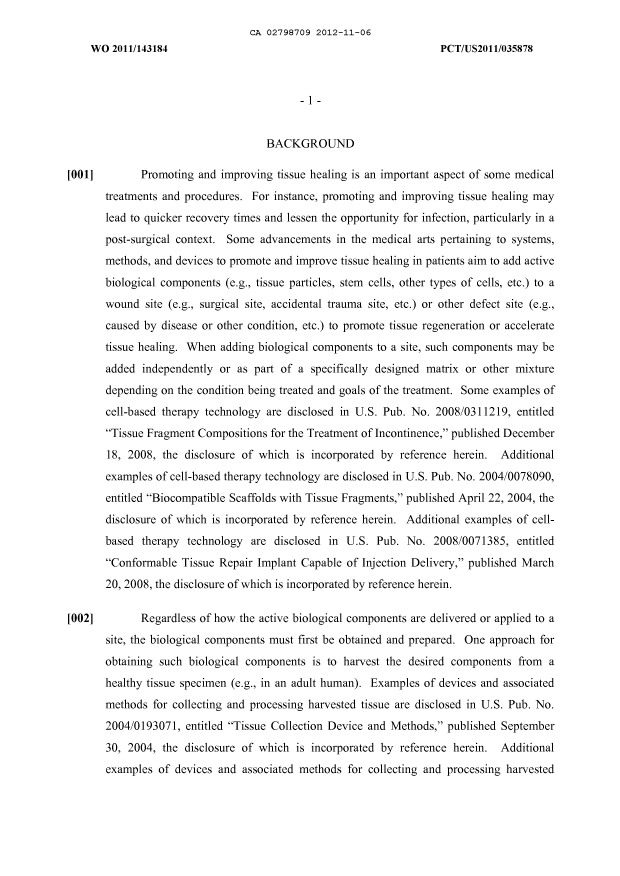 Canadian Patent Document 2798709. Description 20111206. Image 1 of 51