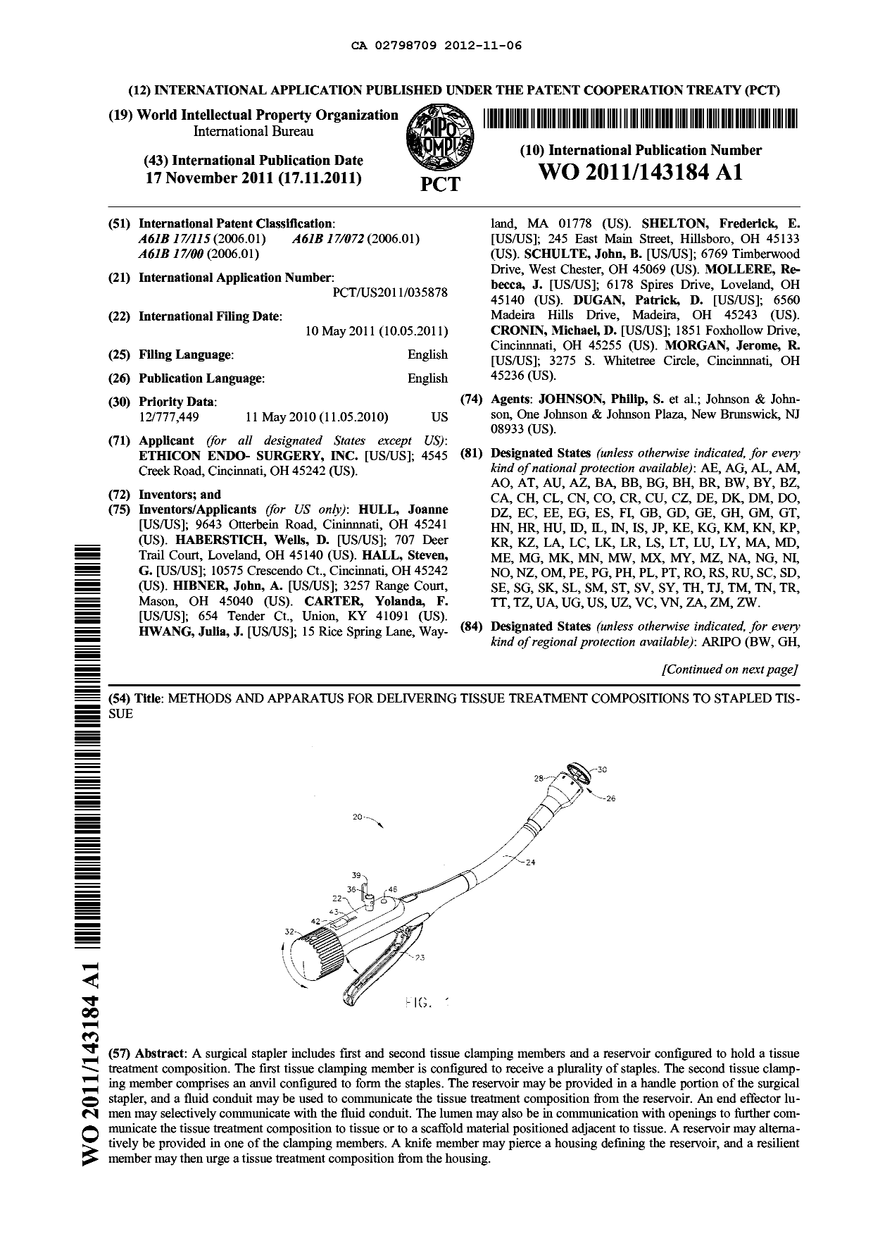 Document de brevet canadien 2798709. Abrégé 20121106. Image 1 de 2