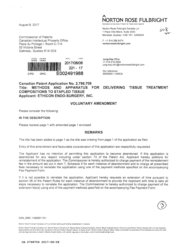 Canadian Patent Document 2798709. Prosecution-Amendment 20161208. Image 1 of 3