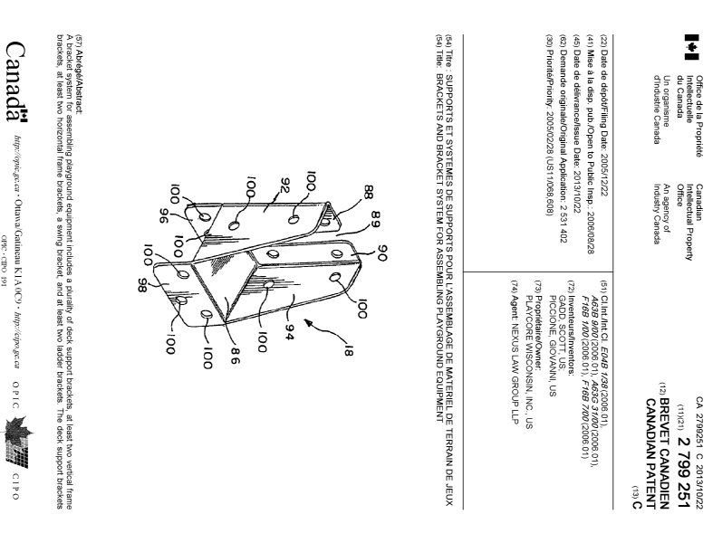 Canadian Patent Document 2799251. Cover Page 20130924. Image 1 of 2