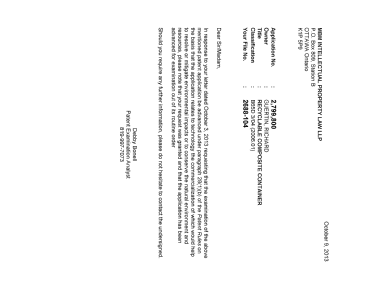 Document de brevet canadien 2799800. Poursuite-Amendment 20121209. Image 1 de 1
