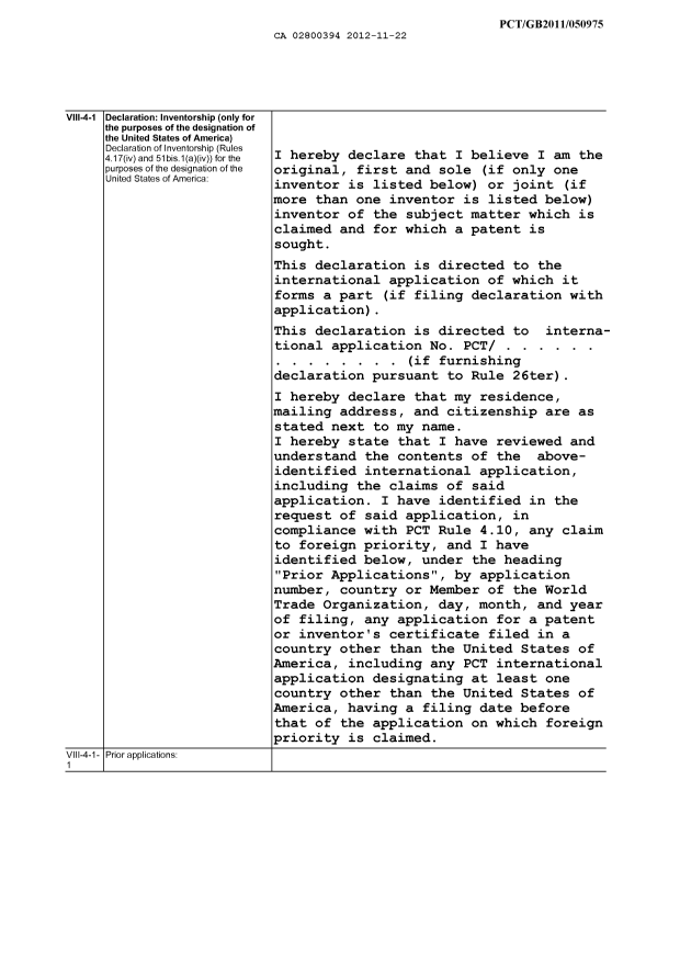 Document de brevet canadien 2800394. PCT 20121122. Image 1 de 3
