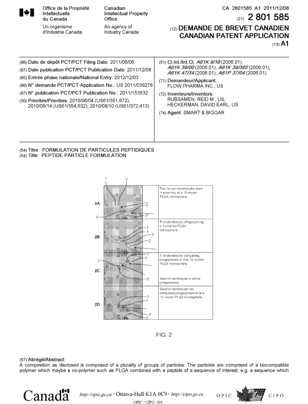 Document de brevet canadien 2801585. Page couverture 20130201. Image 1 de 2