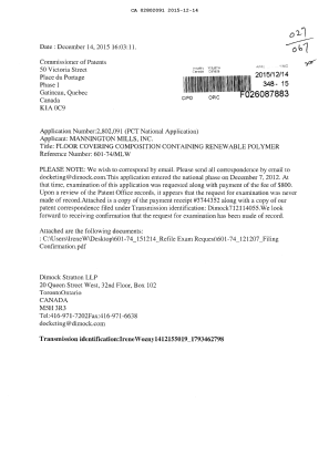 Canadian Patent Document 2802091. Correspondence 20151214. Image 1 of 3