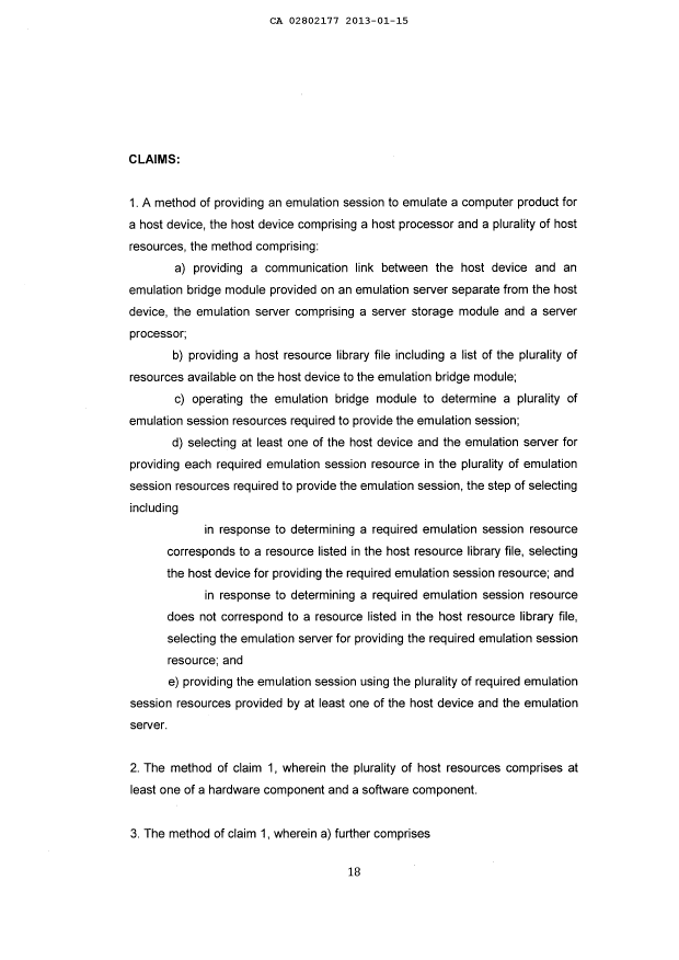 Document de brevet canadien 2802177. Revendications 20130115. Image 1 de 7