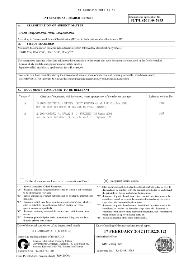 Document de brevet canadien 2803013. PCT 20121217. Image 1 de 2