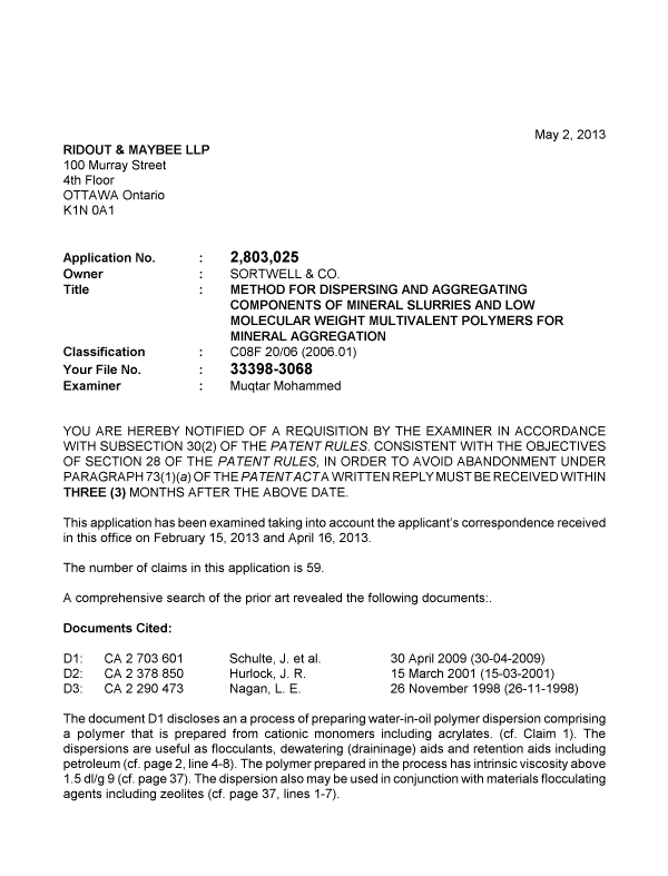 Canadian Patent Document 2803025. Prosecution-Amendment 20121202. Image 1 of 2