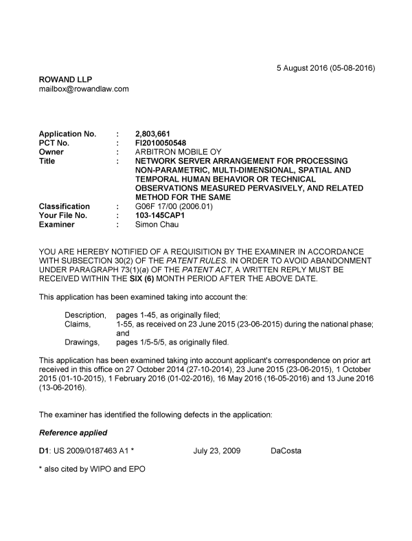 Canadian Patent Document 2803661. Prosecution-Amendment 20151205. Image 1 of 4