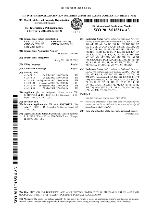Document de brevet canadien 2803904. Abrégé 20111221. Image 1 de 1
