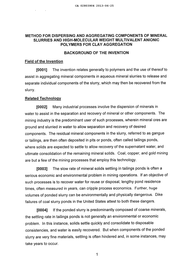 Document de brevet canadien 2803904. Description 20121225. Image 1 de 19