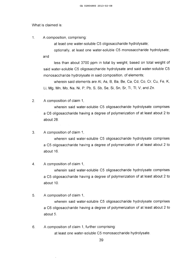 Document de brevet canadien 2804993. Revendications 20121208. Image 1 de 9