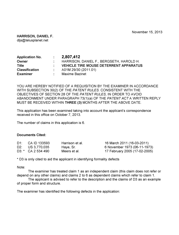 Canadian Patent Document 2807412. Prosecution-Amendment 20121215. Image 1 of 6