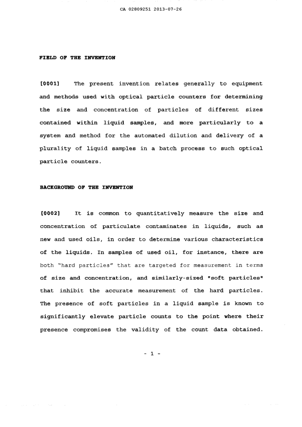 Canadian Patent Document 2809251. Description 20121226. Image 1 of 67