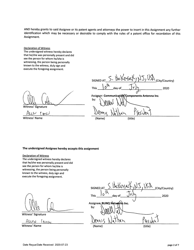 Document de brevet canadien 2809721. Changement de nomination d'agent 20200723. Image 7 de 7