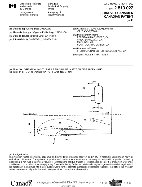 Canadian Patent Document 2810022. Cover Page 20131220. Image 1 of 1