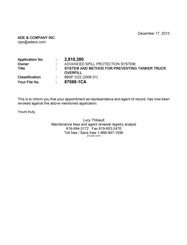 Canadian Patent Document 2810380. Correspondence 20121217. Image 1 of 1