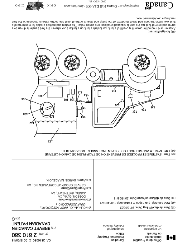 Canadian Patent Document 2810380. Cover Page 20141222. Image 1 of 1