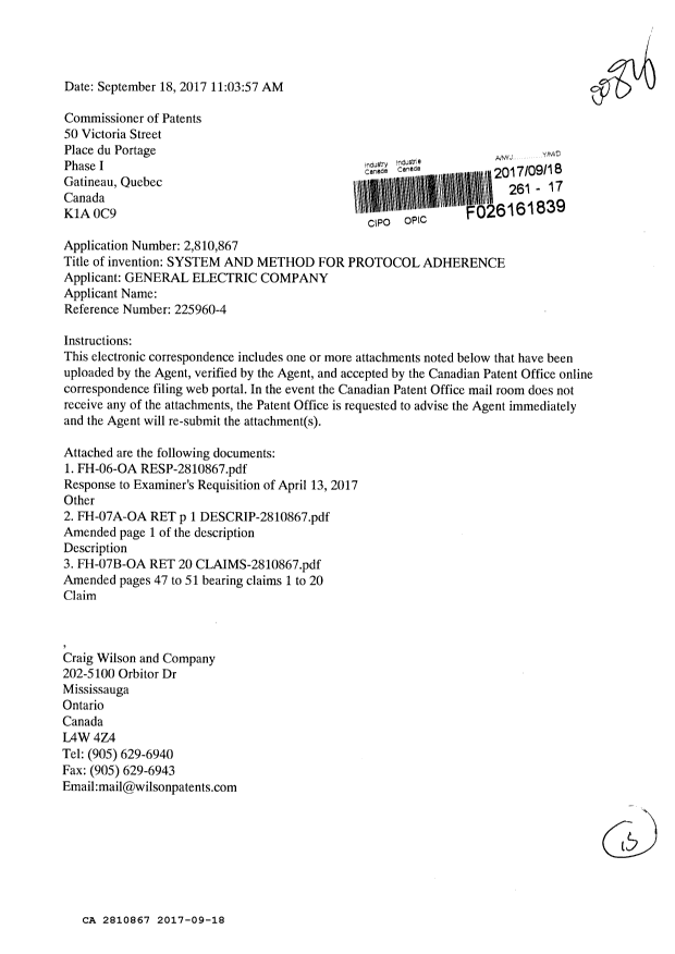 Canadian Patent Document 2810867. Amendment 20170918. Image 1 of 15