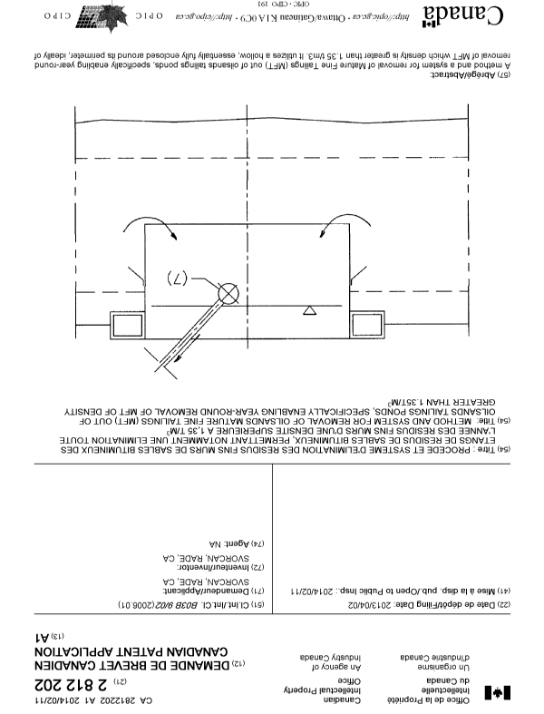 Document de brevet canadien 2812202. Page couverture 20131217. Image 1 de 2