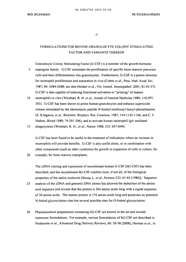 Canadian Patent Document 2812704. Description 20121222. Image 1 of 49