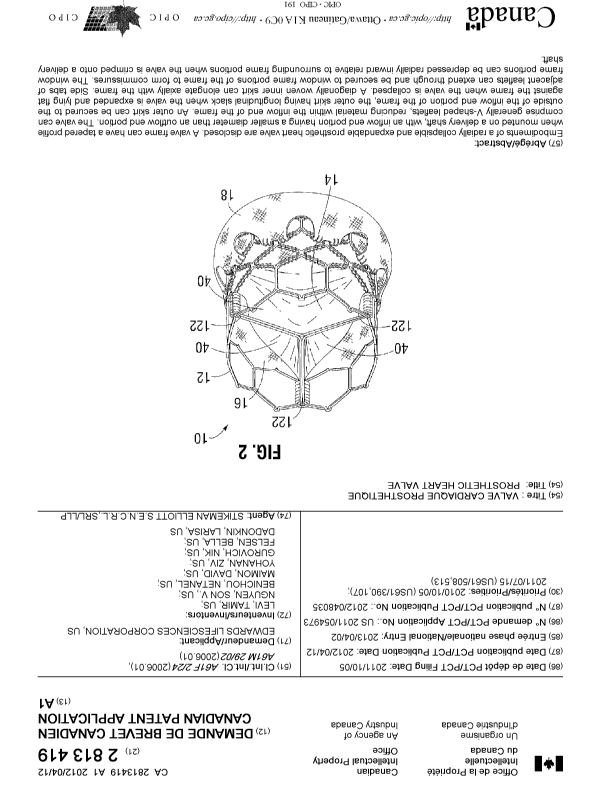 Canadian Patent Document 2813419. Cover Page 20121218. Image 1 of 1