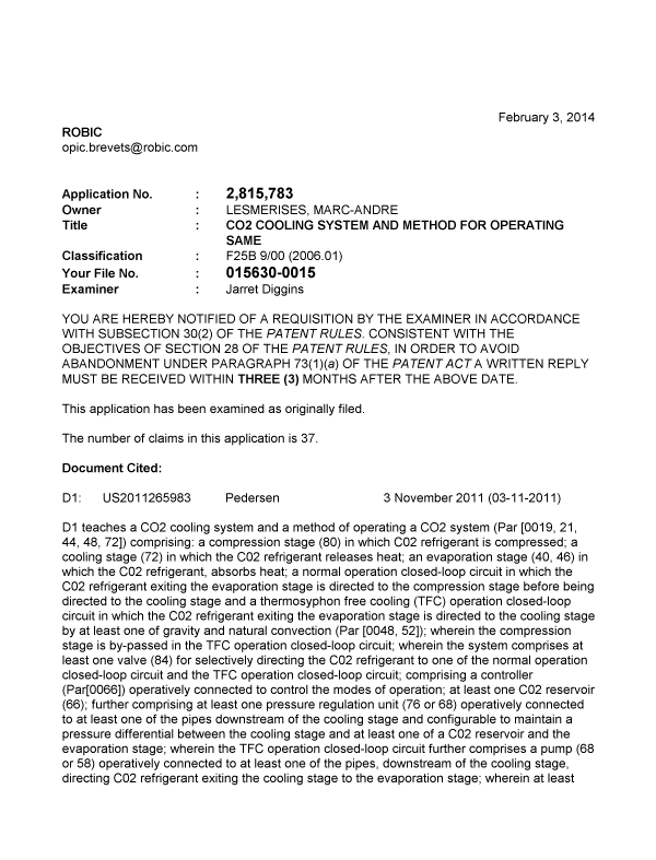 Document de brevet canadien 2815783. Poursuite-Amendment 20131203. Image 1 de 2