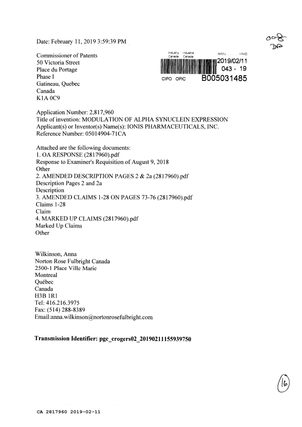 Canadian Patent Document 2817960. Prosecution-Amendment 20181211. Image 1 of 16