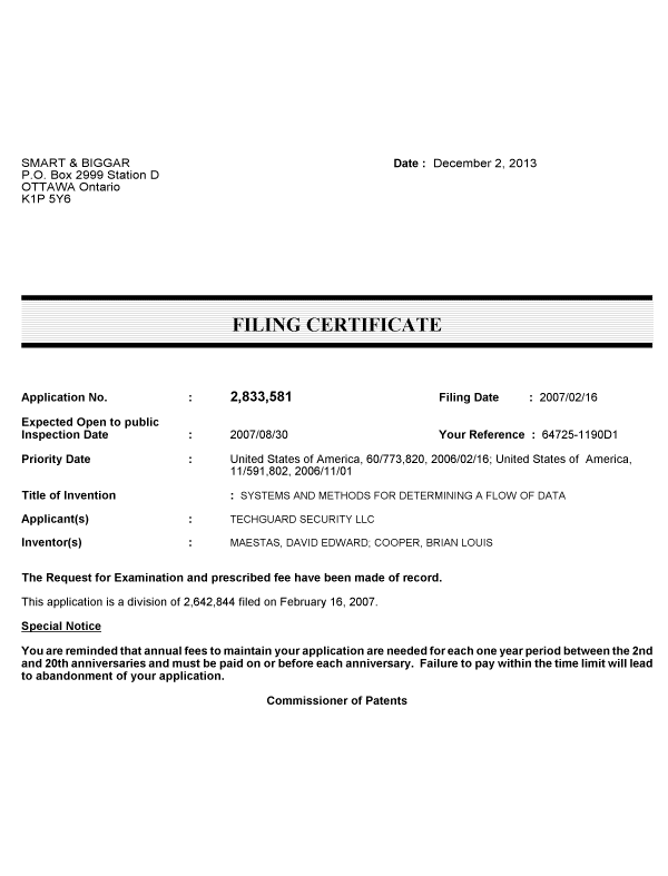 Canadian Patent Document 2818298. Correspondence 20131202. Image 1 of 1