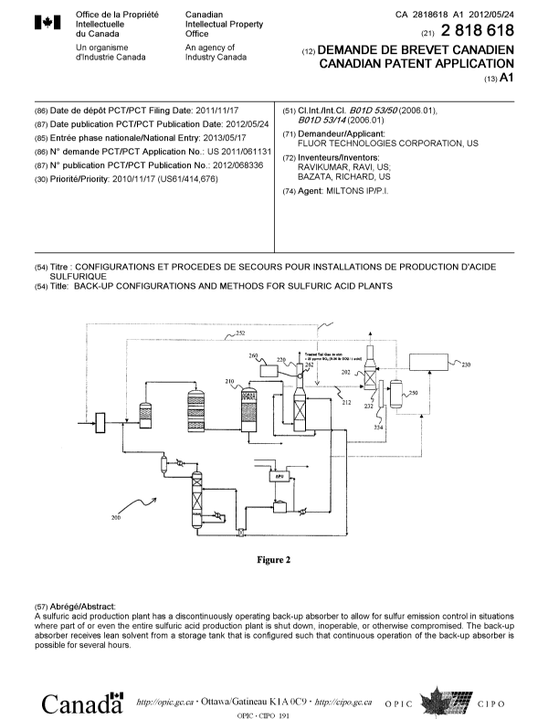 Document de brevet canadien 2818618. Page couverture 20130814. Image 1 de 1