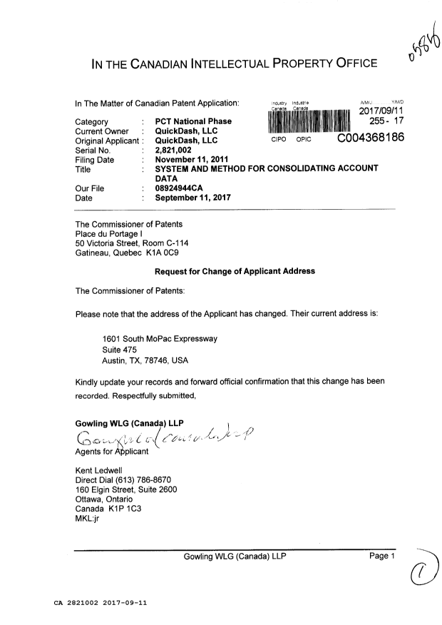 Canadian Patent Document 2821002. Correspondence 20161211. Image 1 of 1