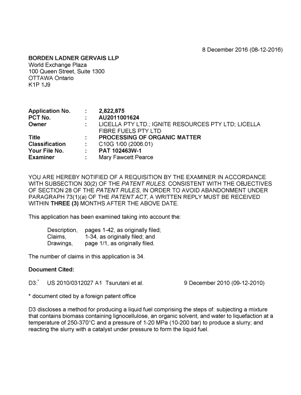 Canadian Patent Document 2822875. Prosecution-Amendment 20151208. Image 1 of 4