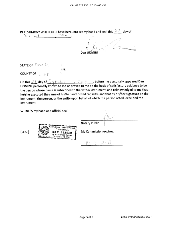 Canadian Patent Document 2822935. Assignment 20130731. Image 8 of 8