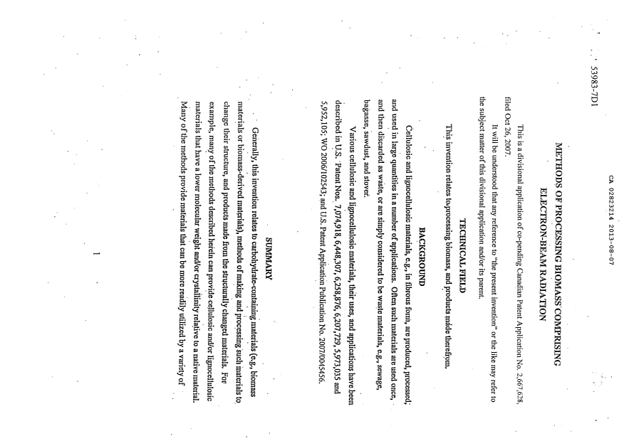 Document de brevet canadien 2823214. Revendications 20131211. Image 1 de 130