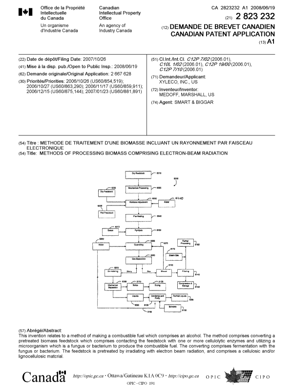 Document de brevet canadien 2823232. Page couverture 20121230. Image 1 de 1