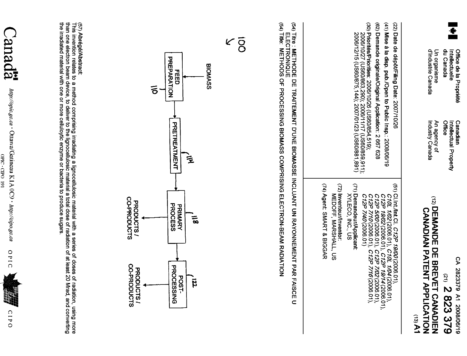 Document de brevet canadien 2823379. Page couverture 20121204. Image 1 de 1
