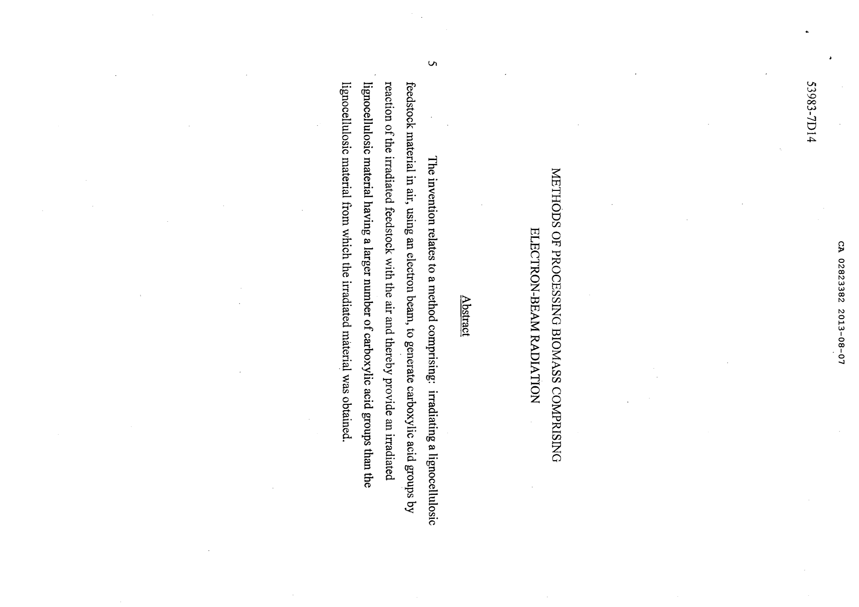 Document de brevet canadien 2823382. Abrégé 20121207. Image 1 de 1