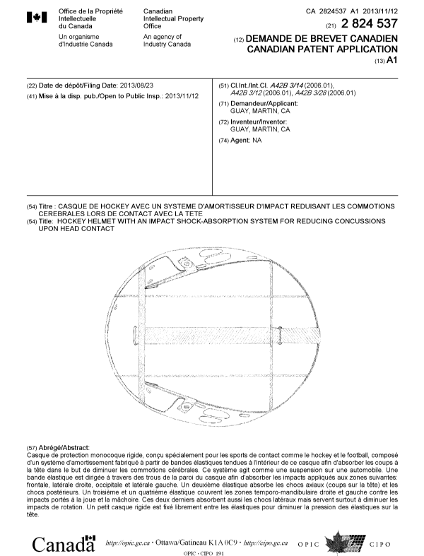 Canadian Patent Document 2824537. Cover Page 20121218. Image 1 of 1
