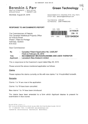 Canadian Patent Document 2825267. Prosecution-Amendment 20141225. Image 1 of 11