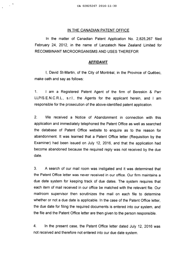 Document de brevet canadien 2825267. Poursuite-Amendment 20151230. Image 2 de 3