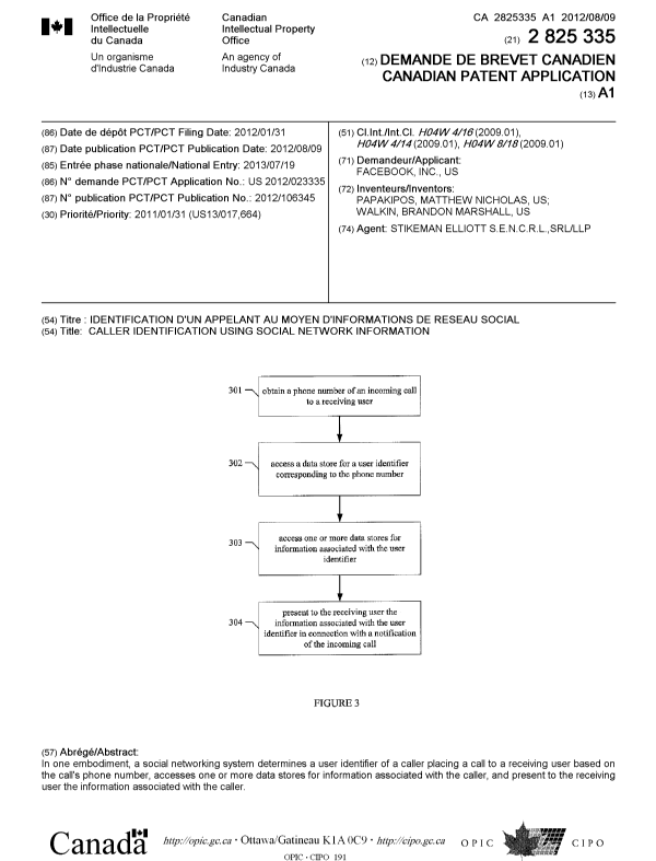 Document de brevet canadien 2825335. Page couverture 20131004. Image 1 de 1