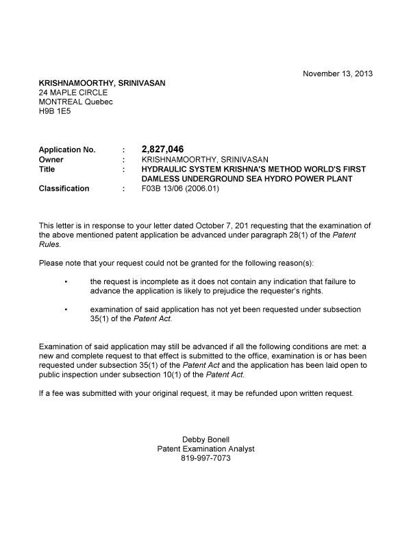 Document de brevet canadien 2827046. Poursuite-Amendment 20121213. Image 1 de 1