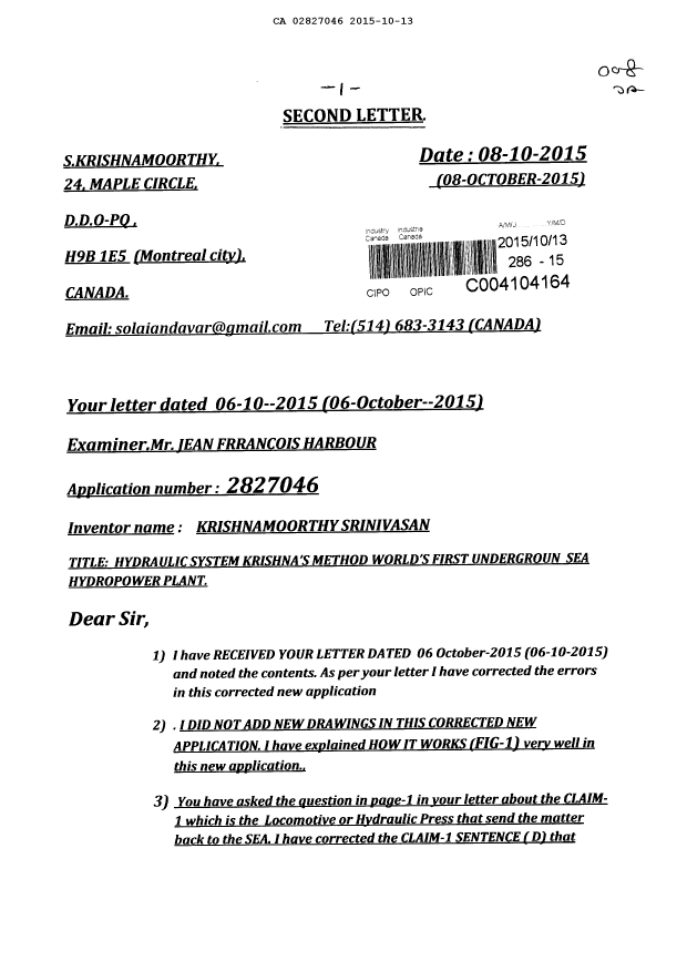 Document de brevet canadien 2827046. Poursuite-Amendment 20141213. Image 1 de 25
