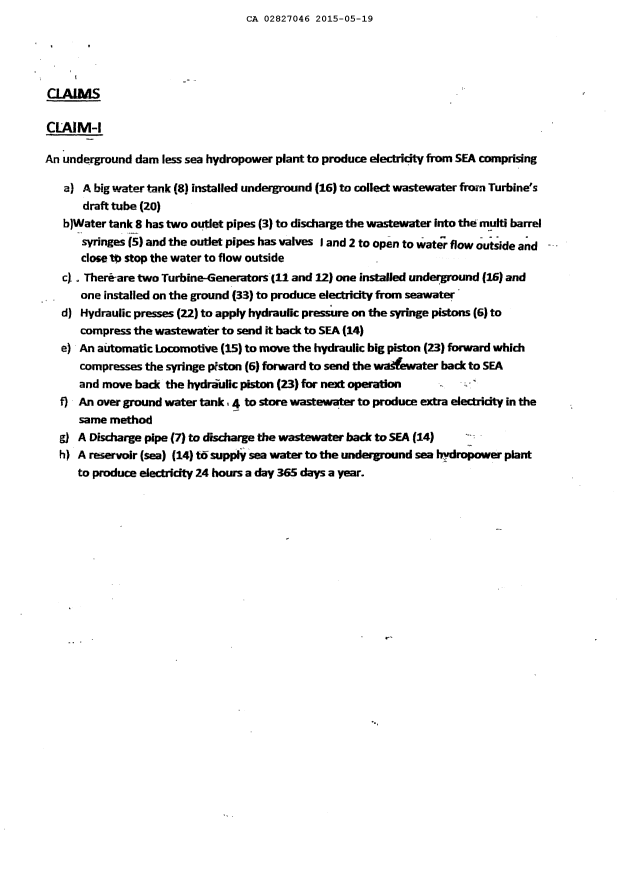 Document de brevet canadien 2827046. Revendications 20141219. Image 1 de 1