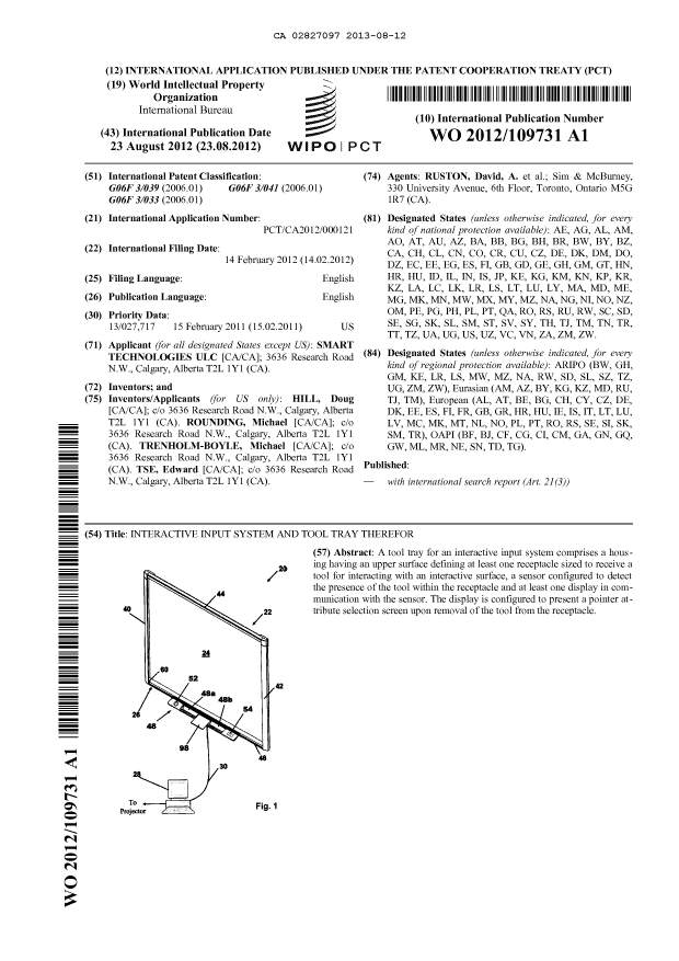 Document de brevet canadien 2827097. Abrégé 20130812. Image 1 de 1