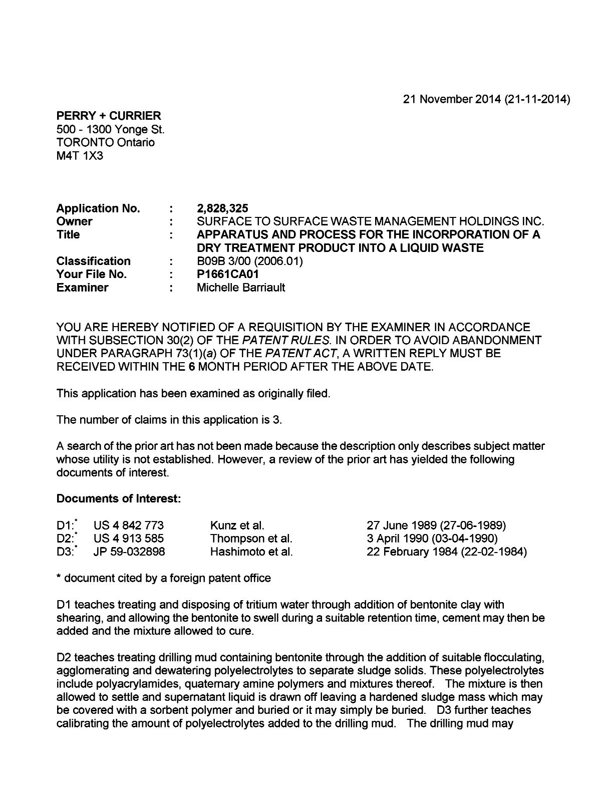 Document de brevet canadien 2828325. Poursuite-Amendment 20131221. Image 1 de 3