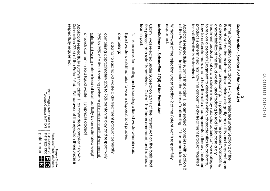 Document de brevet canadien 2828325. Poursuite-Amendment 20141221. Image 2 de 7