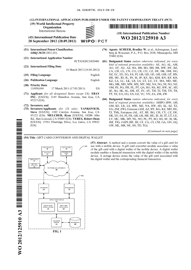 Document de brevet canadien 2828791. Abrégé 20130829. Image 1 de 2