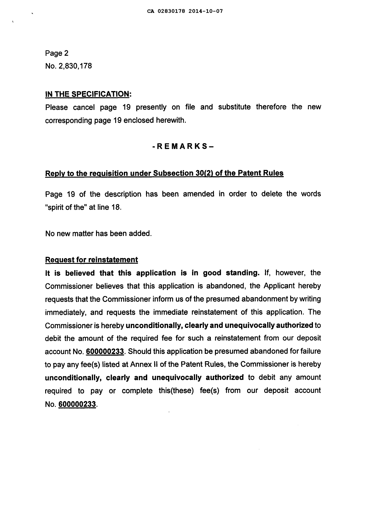 Canadian Patent Document 2830178. Prosecution-Amendment 20131207. Image 2 of 4