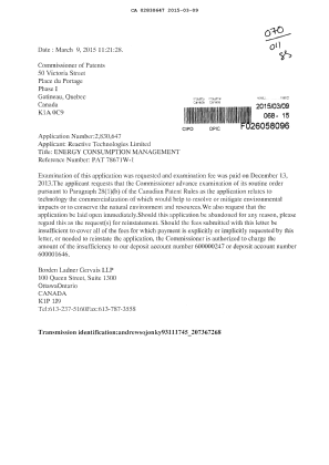 Document de brevet canadien 2830647. Poursuite-Amendment 20141209. Image 1 de 1